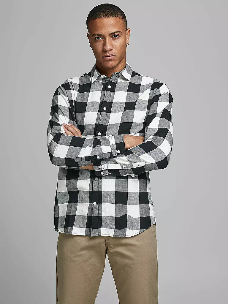 JACK & JONES | Hemd Slim Fit JJEGINGHAM  | weiss