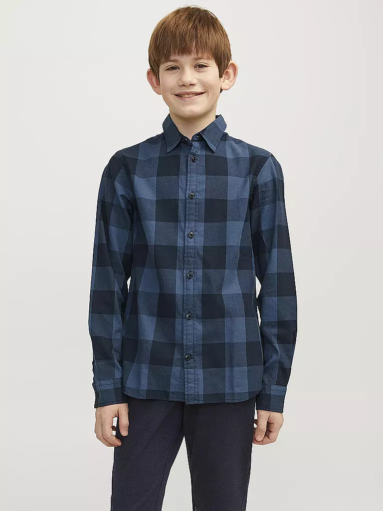 JACK & JONES | Jungen Hemd JJEGINGHAM | blau