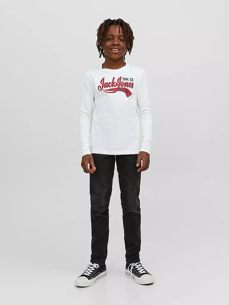 JACK & JONES | Jungen Langarmshirt JJELOGO | weiss