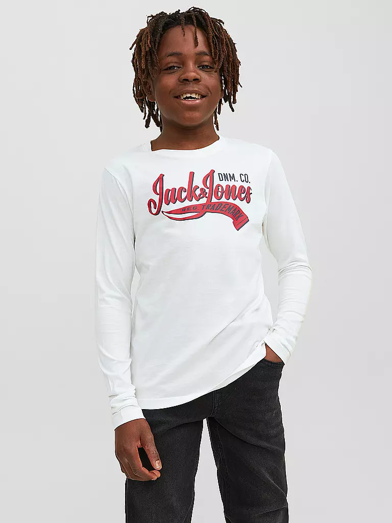 JACK & JONES | Jungen Langarmshirt JJELOGO | weiss