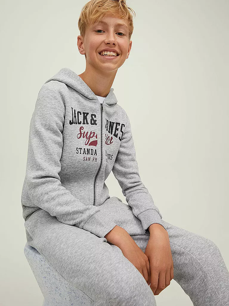 JACK & JONES | Jungen Sweatjacke JJELOGO | hellgrau