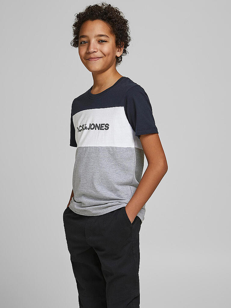 JACK & JONES | Jungen T-Shirt " JJELOGO BLOCKING TEE " | blau