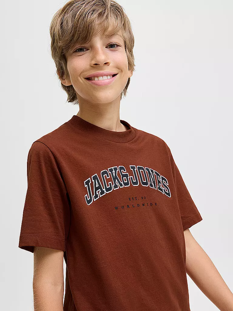 JACK & JONES | Jungen T-Shirt JJECALEB | dunkelrot