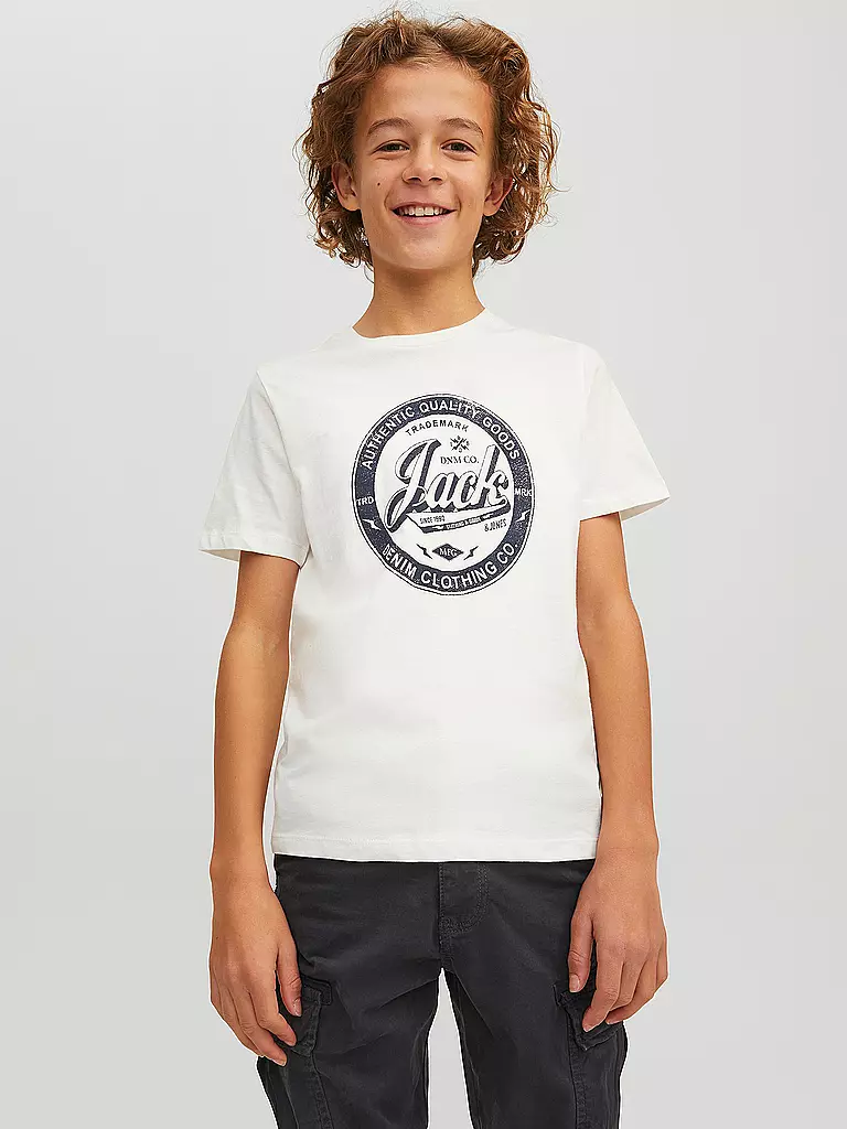 JACK & JONES | Jungen T-Shirt JJEJEANS  | weiss