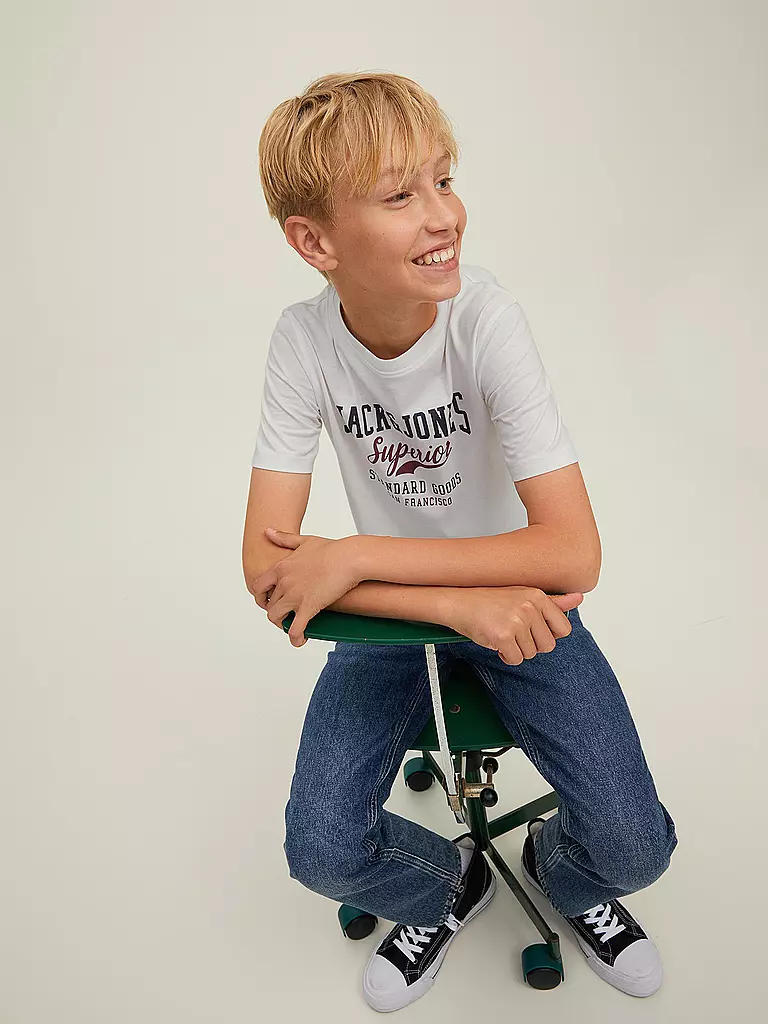 JACK & JONES | Jungen T-Shirt JJELOGO  | weiss