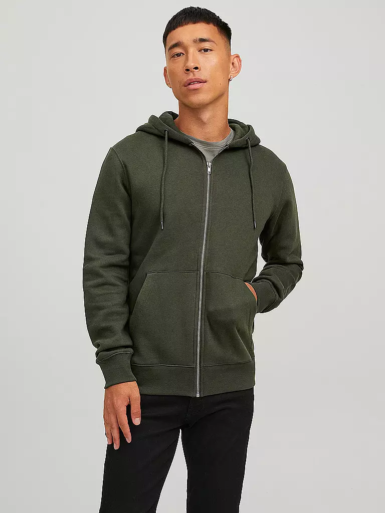 JACK & JONES | Kapuzensweatjacke JJESTAR  | olive