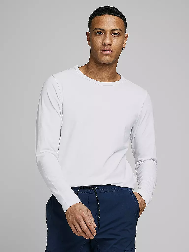 JACK & JONES | Langarmshirt MAERZ23/BASIC | weiss