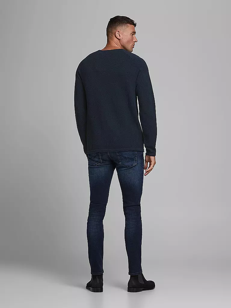 JACK & JONES | Pullover JJEHILL KNIT CREW | blau