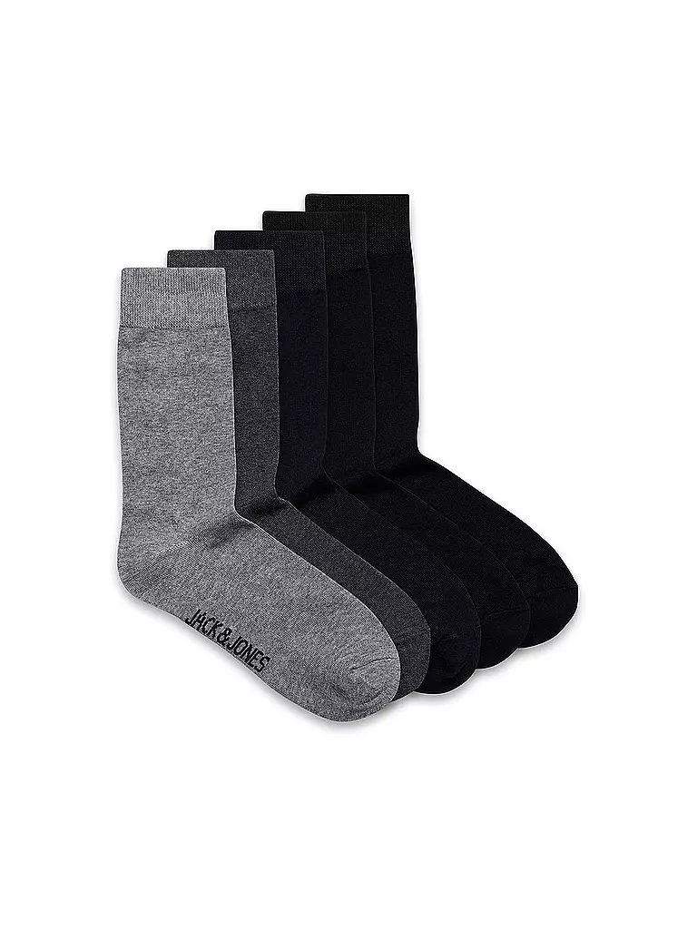 JACK & JONES | Socken 5-er Pkg. "JACJENS" dark grey melange light grey melange | grau