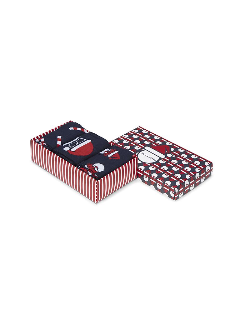 JACK & JONES | Socken-Geschenkbox 3-er "Santa" | blau