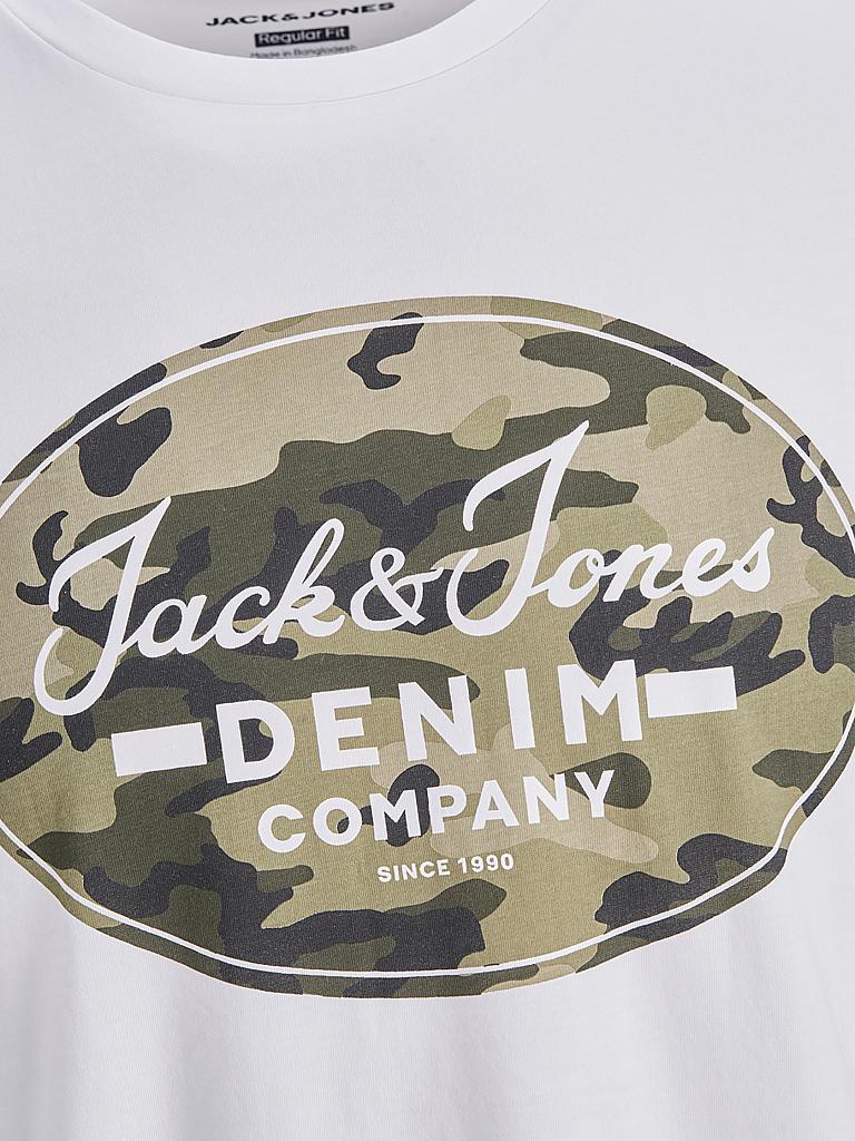 JACK & JONES | T Shirt " JJCAMOMAN " | weiß