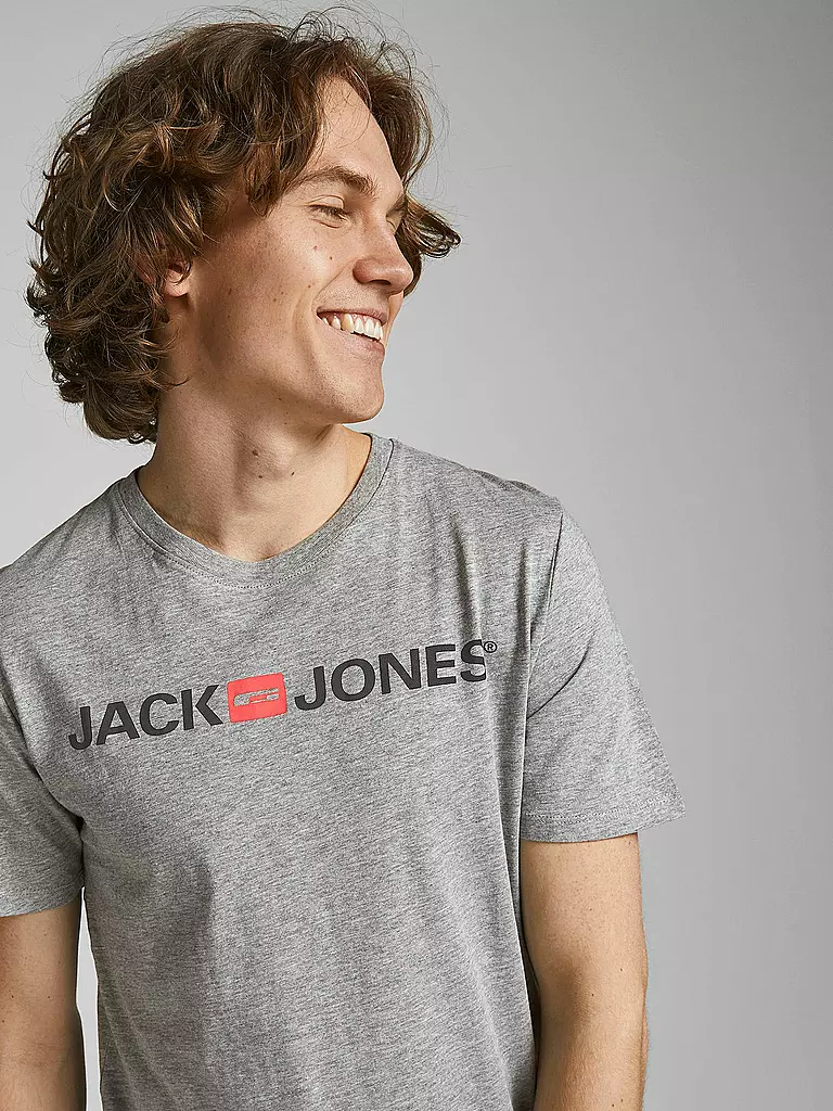 JACK & JONES | T-Shirt JJECORP | grau