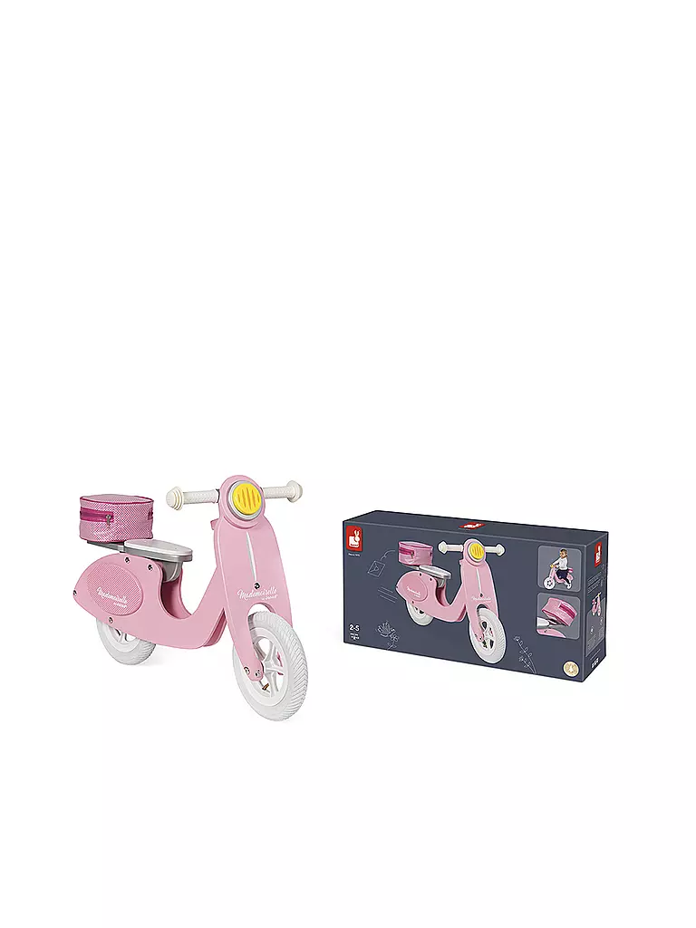 JANOD | Laufrad Holz gross Scooter Mademoiselle | rosa