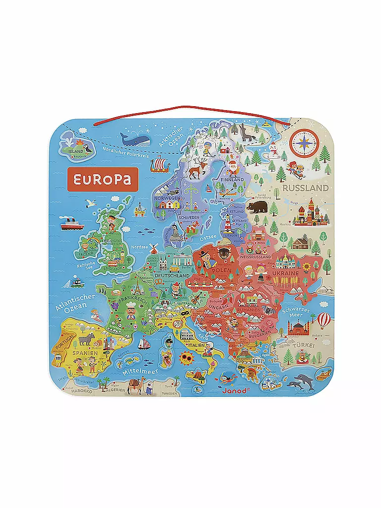 JANOD | Magnetisches Puzzle Land Europa | keine Farbe