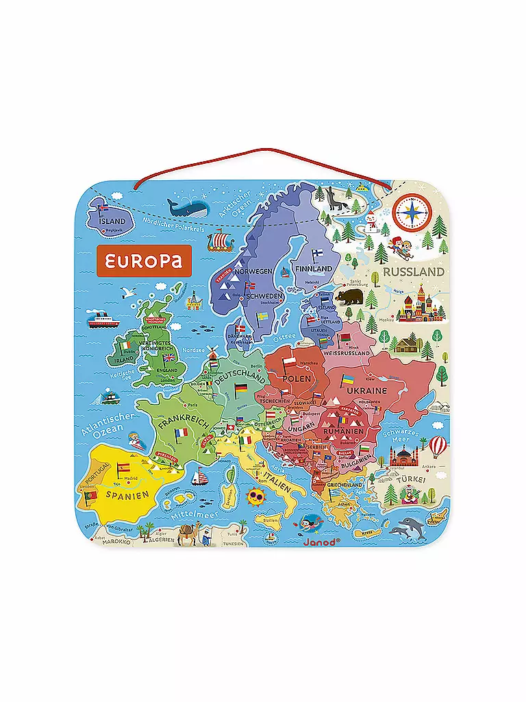 JANOD | Magnetisches Puzzle Land Europa | keine Farbe