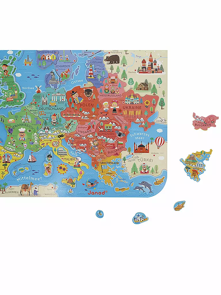 JANOD | Magnetisches Puzzle Land Europa | keine Farbe