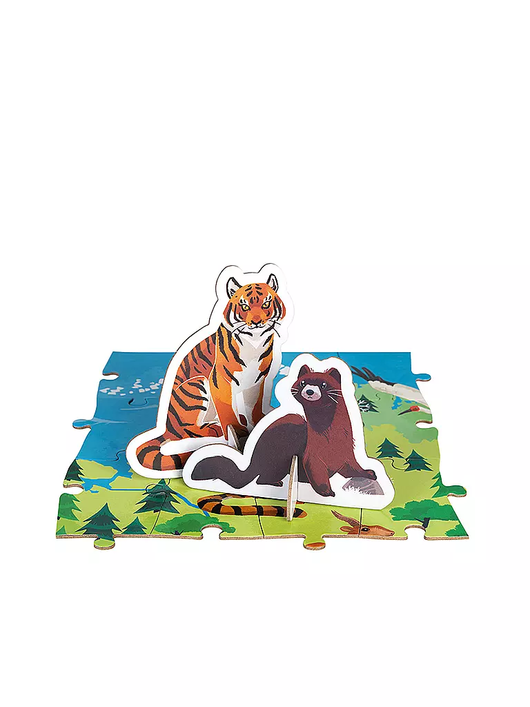 JANOD | Puzzle im Koffer - Gefährdete Tiere 200 Teile | keine Farbe