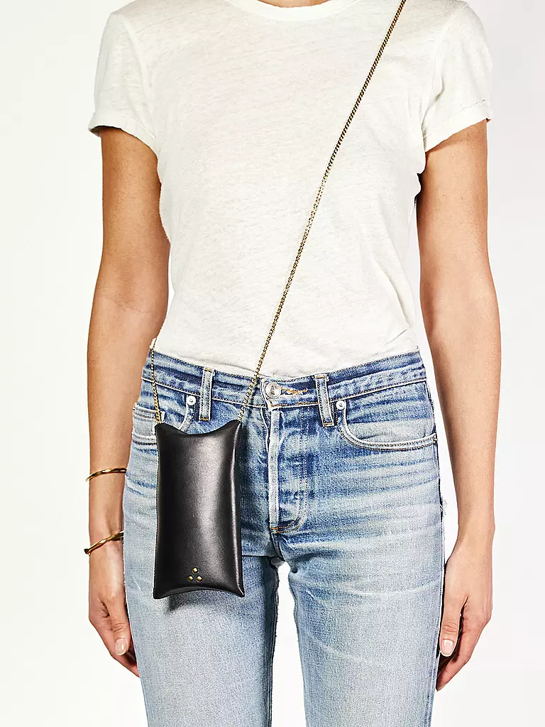 JEROME DREYFUSS | Ledertasche - Smartphone Case Handy Louis | schwarz