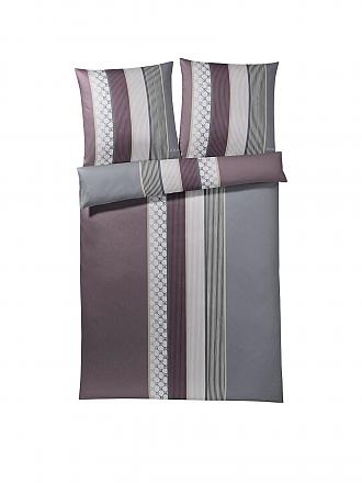 JOOP | Satin-Bettwäsche "Cornflower Stripes" 70x90 / 140x200cm (Deep Wine)