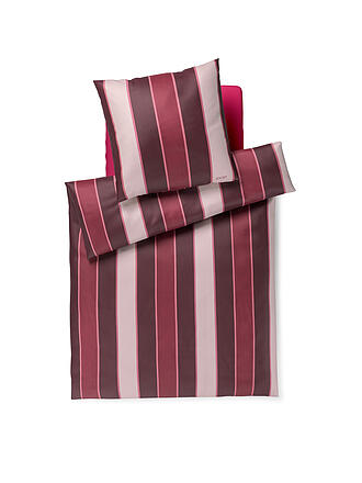 JOOP | Satin Bettwäsche STRIPES 70x90cm/140x200cm Dkl Rot