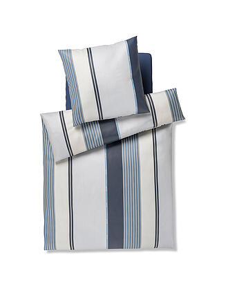 JOOP | Satin Bettwäsche HERRINGBONE STRIPES 70x90cm/140x200cm Ocean
