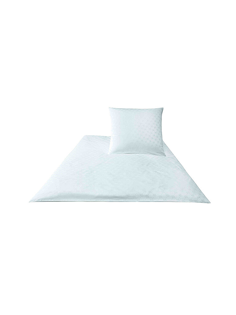 JOOP Satin Bettwäsche Cornflower 70x90cm / 140x200cm Weiss weiss