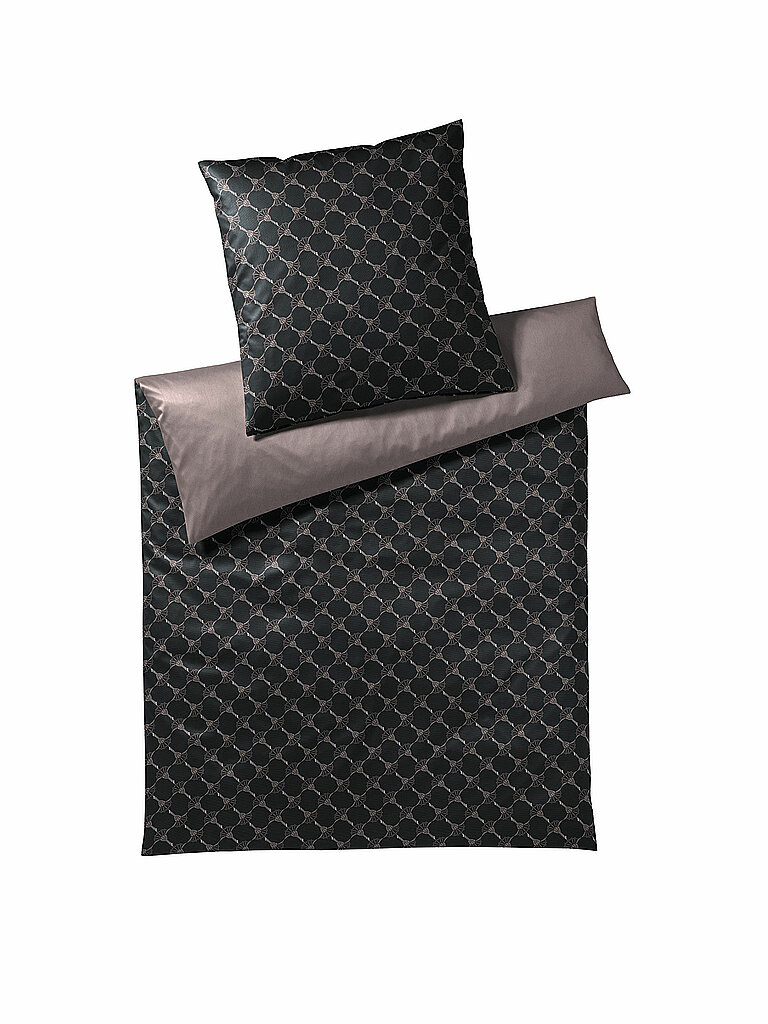 Satin-Bettwäsche Double 70x90cm / 140x200cm (Schwarz/Silber) schwarz baby