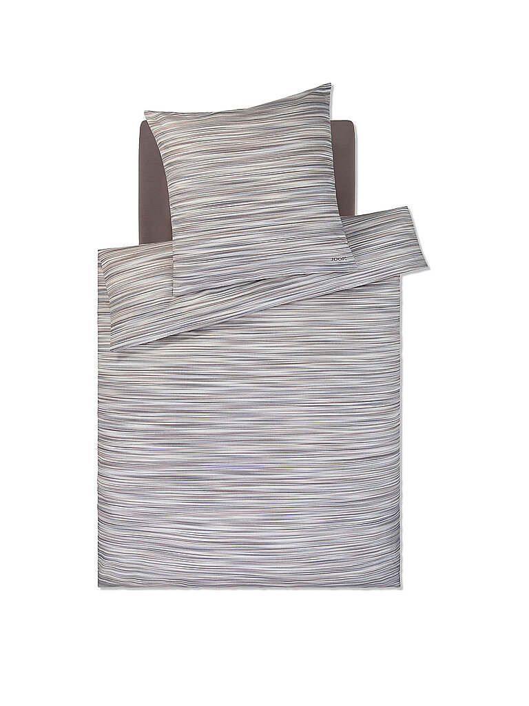 JOOP Satin Bettwäsche VIVID 2x 70x90cm/200x200cm Stone grau