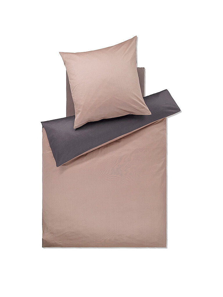 JOOP Satin Bettwäsche 70x90cm/140x200cm MICRO PATTERN Rose/Grau rosa