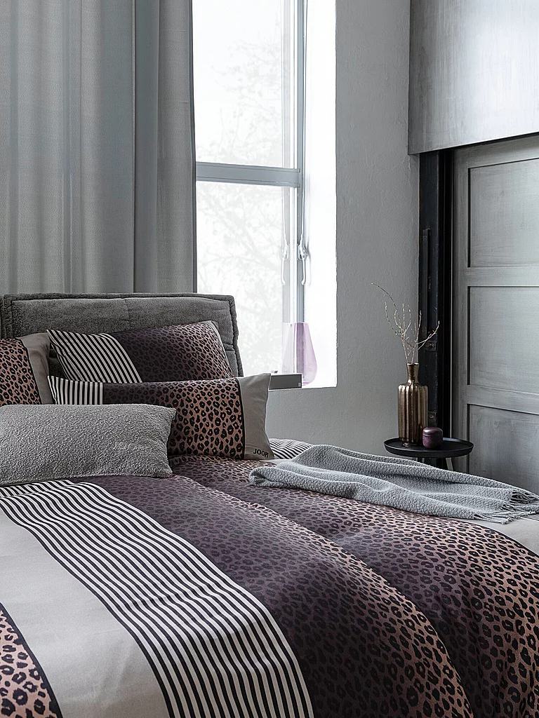JOOP Parure de lit en satin LEO 70x90cm / 140x220cm Stone gris
