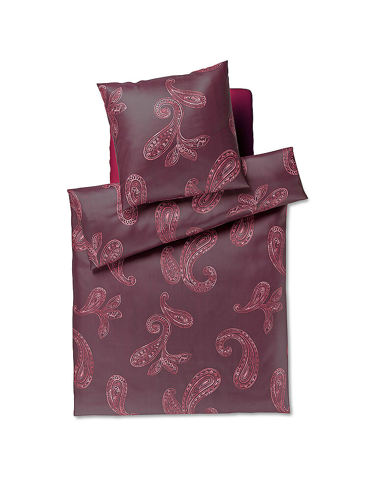 JOOP Satin Bettwäsche PAISLEY 70x90cm/140x200cm Dkl Rot dunkelrot