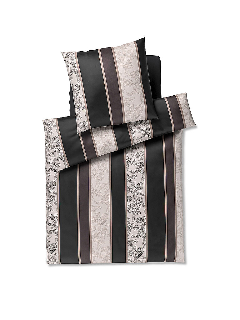 Satin Bettwäsche PAISLEY STRIPES 70x90cm/140x200cm Schwarz schwarz baby