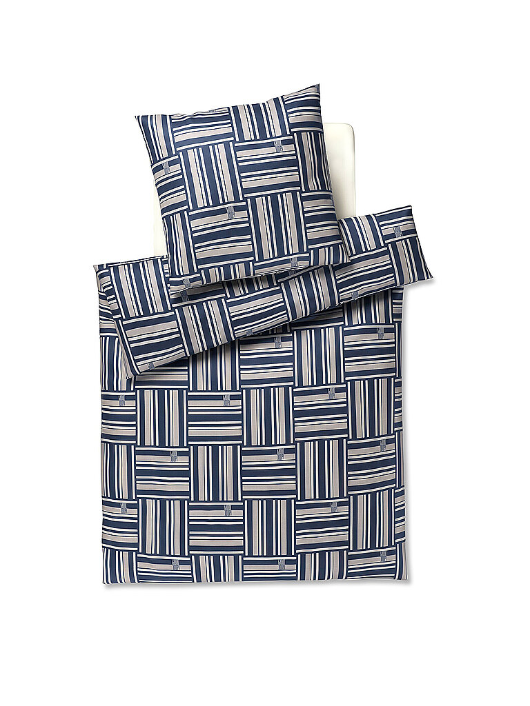 JOOP Satin Bettwäsche Weave 70x90cm/140x200cm Navy dunkelblau