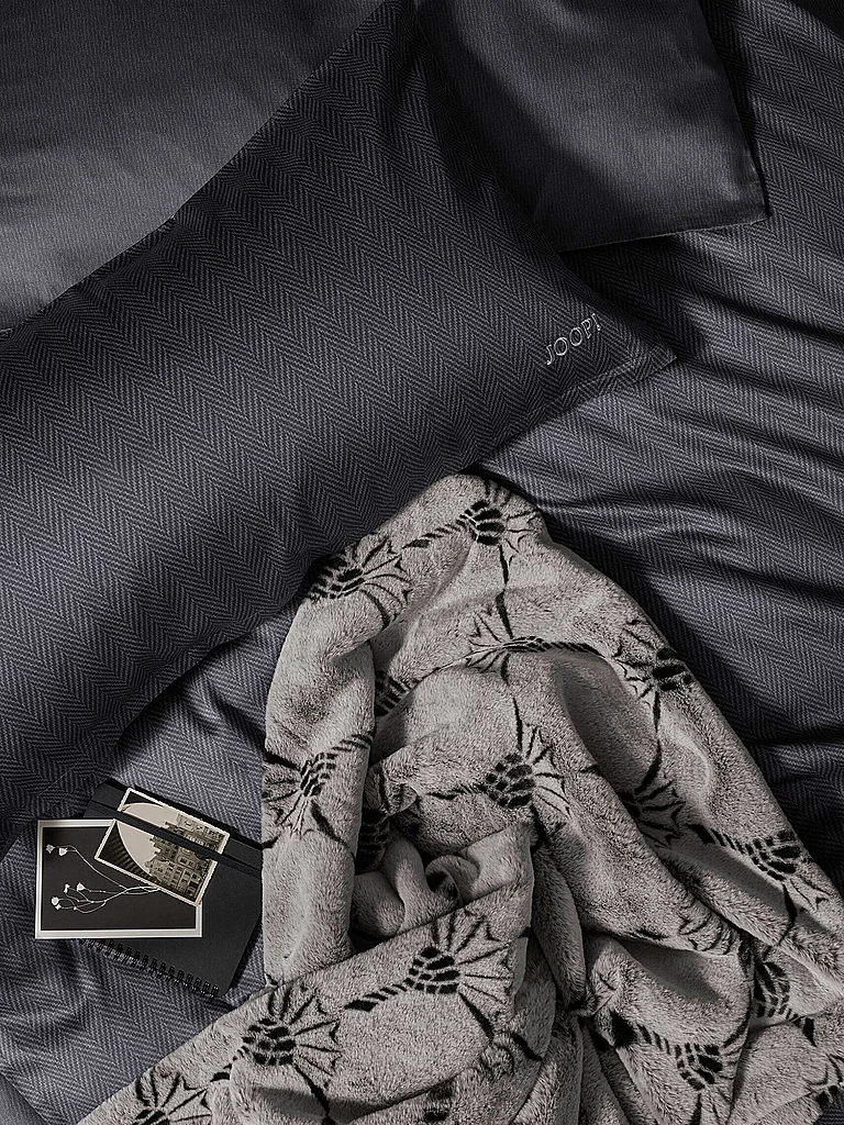 JOOP Parure de lit en satin HERRINGBONE 70x90cm/140x220cm Stone gris