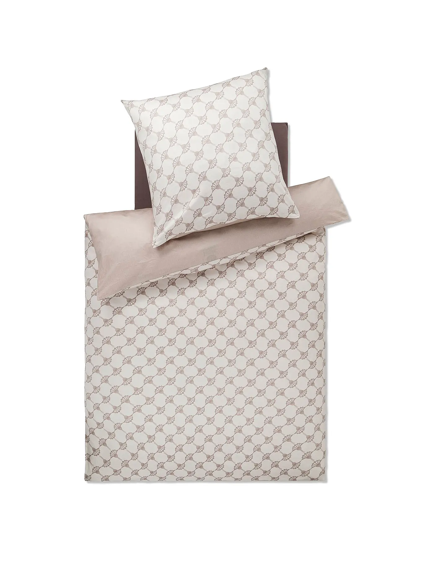 JOOP | Satin-Bettwäsche "Double" 70x90cm / 140x200cm (Schwarz/Silber) | beige