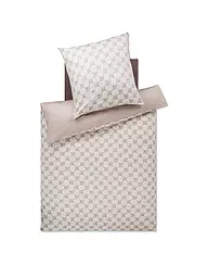 JOOP | Satin Bettwäsche CORNFLOWER DOUBLE  70x90cm/140x200cm Deep Ocean | beige