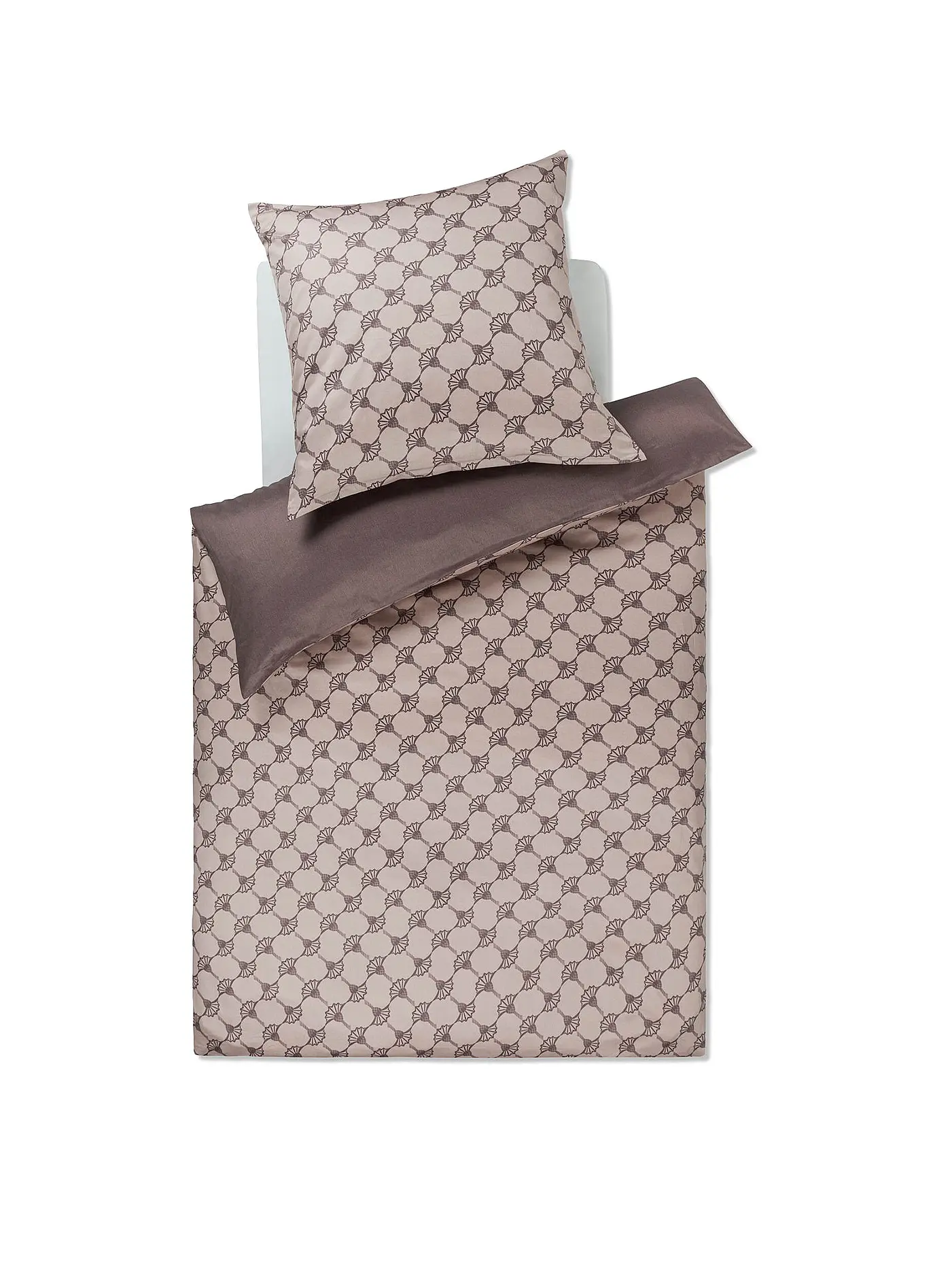 JOOP | Satin-Bettwäsche "Double" 70x90cm / 140x200cm (Schwarz/Silber) | grau