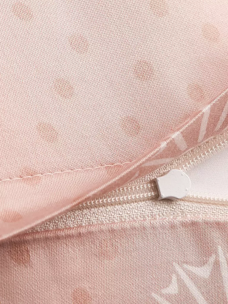 JOOP | Satin Bettwäsche CORNFLOWER CHARM 2x 70x90cm/200x200cm Nude | hellgrau