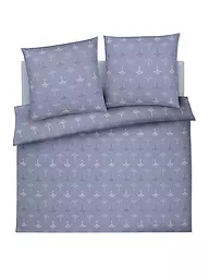 JOOP | Satin Bettwäsche CORNFLOWER CHARM 2x 70x90cm/200x200cm Stone | hellblau