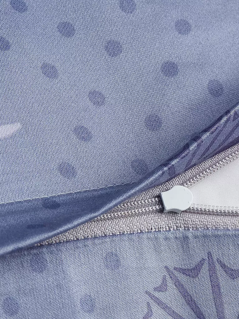 JOOP | Satin Bettwäsche CORNFLOWER CHARM 2x 70x90cm/200x200cm Ocean | hellgrau