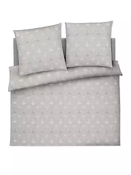 JOOP | Satin Bettwäsche CORNFLOWER CHARM 2x 70x90cm/200x200cm Stone | hellgrau
