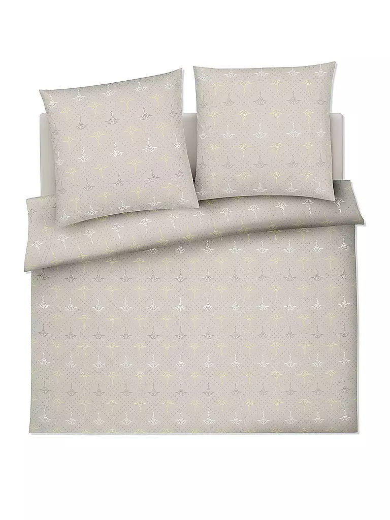 JOOP | Satin Bettwäsche CORNFLOWER CHARM 2x 70x90cm/200x200cm Vanille | creme