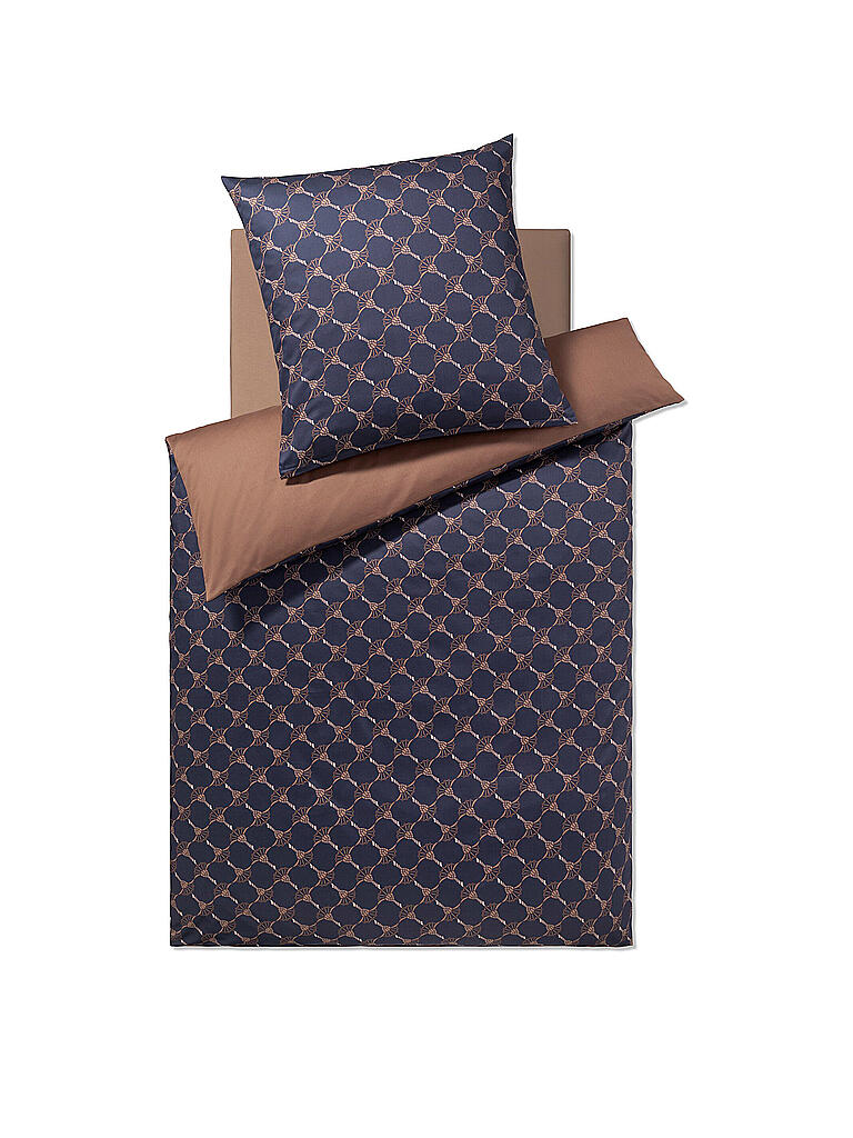 JOOP | Satin Bettwäsche Cornflower Double 2x 70x90cm / 200x200cm Dunkelblau | dunkelblau