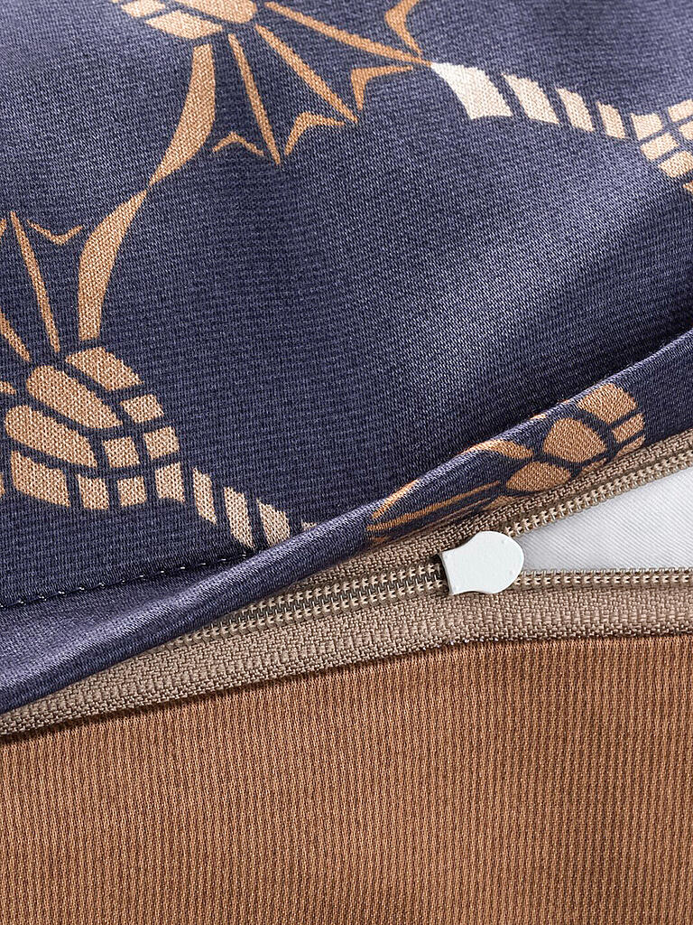 JOOP | Satin Bettwäsche Cornflower Double 2x 70x90cm / 200x200cm Dunkelblau | dunkelblau