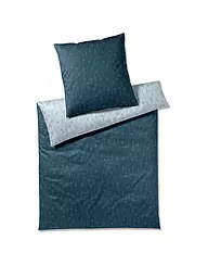 JOOP | Satin Bettwäsche CORNFLOWER GLAM 70x90cm/140x200cm Nature | dunkelblau