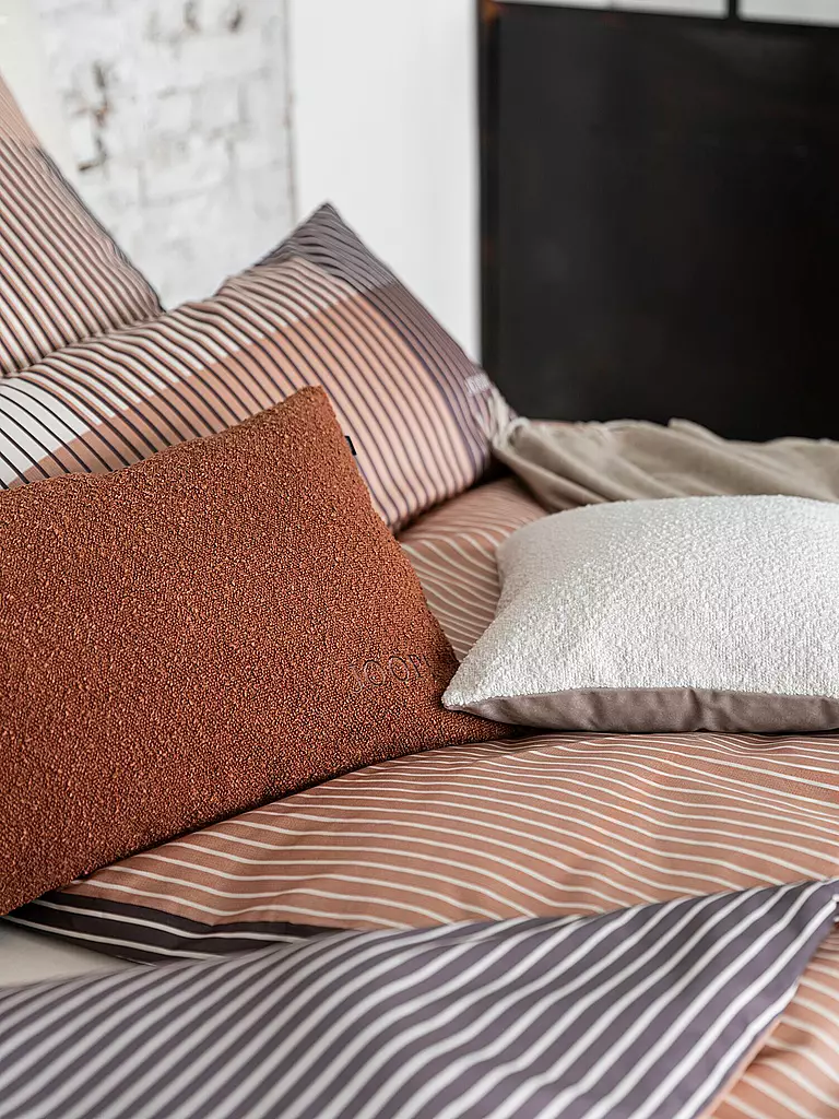 JOOP | Satin Bettwäsche DIVIDED 2x 70x90cm / 200x200cm Blush | hellgrau