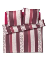 JOOP | Satin Bettwäsche PAISLEY STRIPES 2x70x90cm/140x200cm Schwarz | dunkelrot