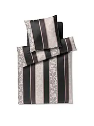 JOOP | Satin Bettwäsche PAISLEY STRIPES 70x90cm/140x220cm Schwarz | schwarz