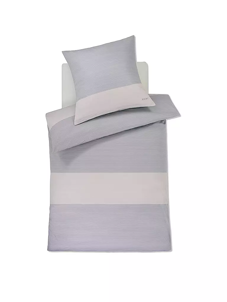 JOOP | Satin Bettwäsche SPLIT 70x90cm / 140x200cm Stone | hellgrau