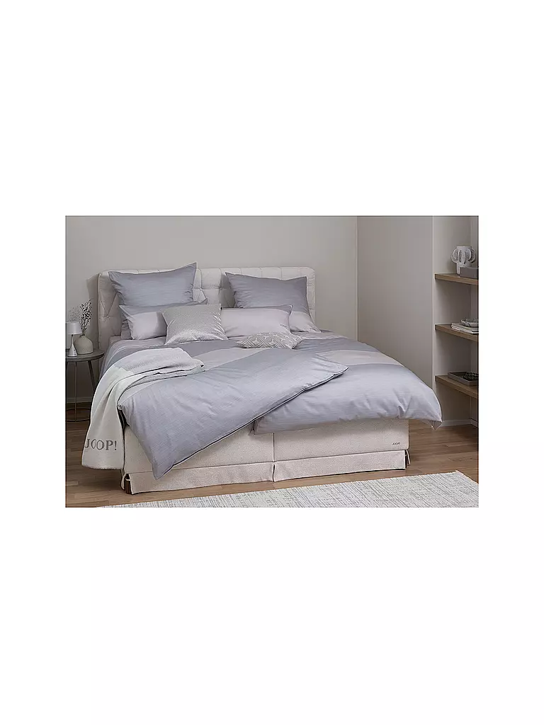 JOOP | Satin Bettwäsche SPLIT 70x90cm / 140x200cm Stone | hellgrau